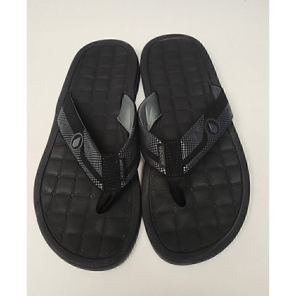 Volcom ECO Recliner 2 Mens Foam Miccro Stone Footbed Sandal Black/Gray Size 12
